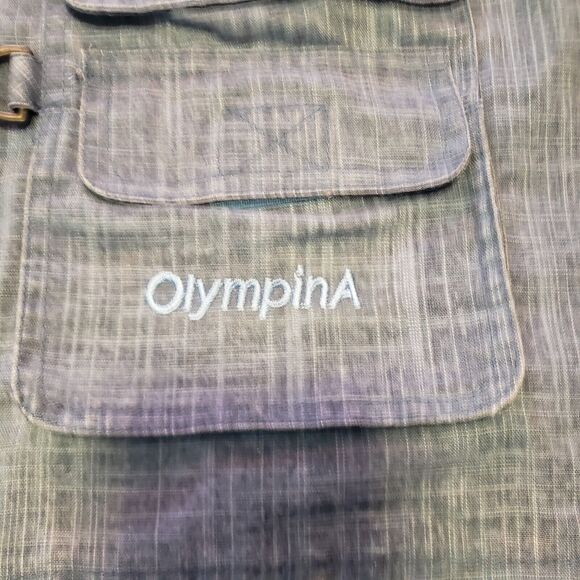 OlympinA Blue Fishing Vest Zip / Pockets Men's Sz L - Picture 2 of 4